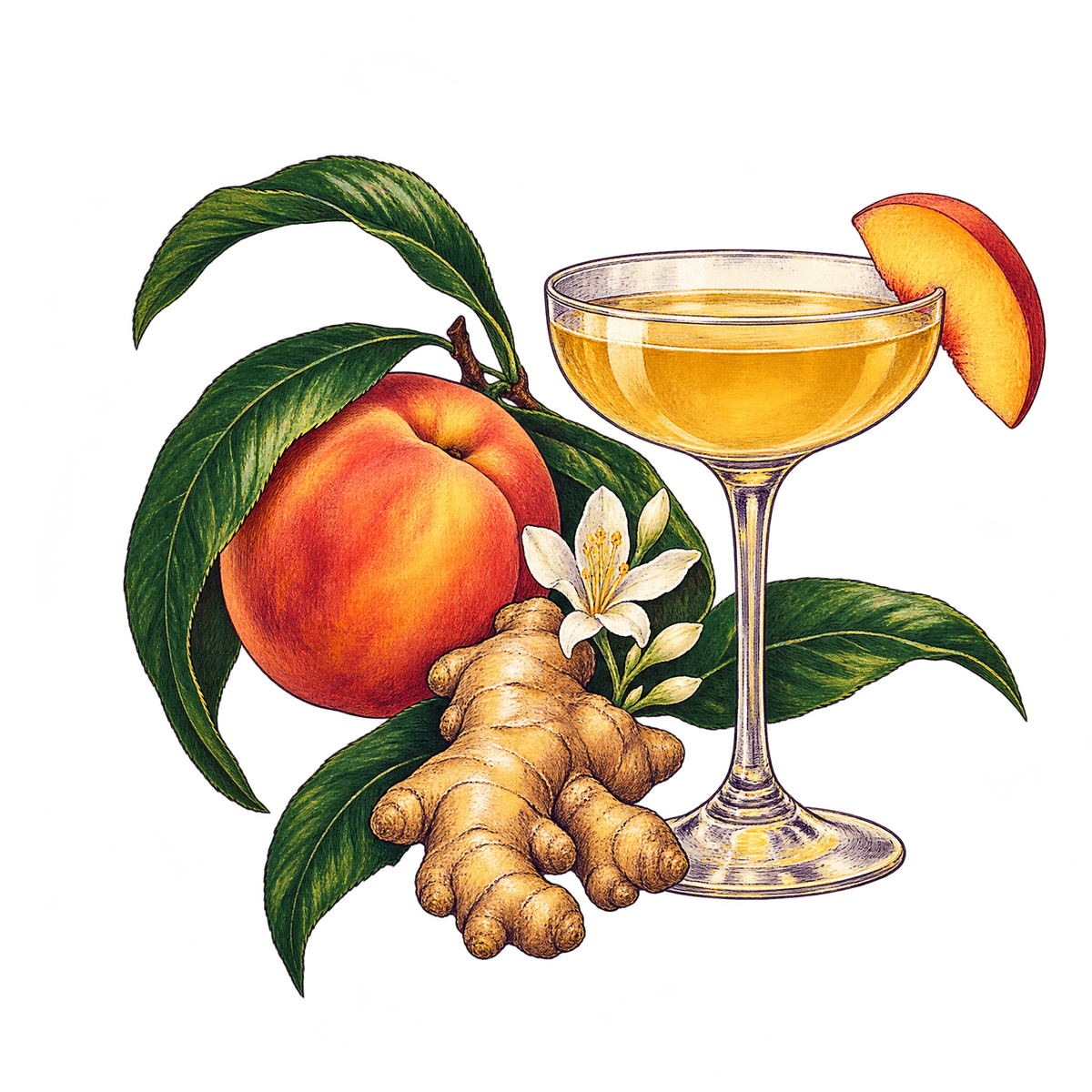 Peach and ginger leaning toward a golden coupe